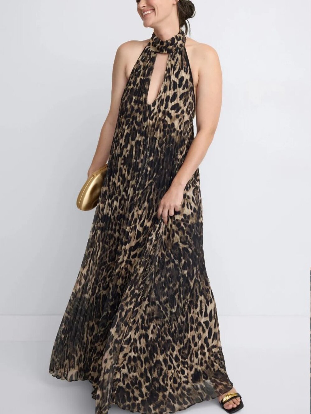 One33 Social Pleated Animal Print Gown Size 2 $295  Original Retail